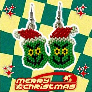 GrandmaMia's Handcrafted Grinchy Earrings